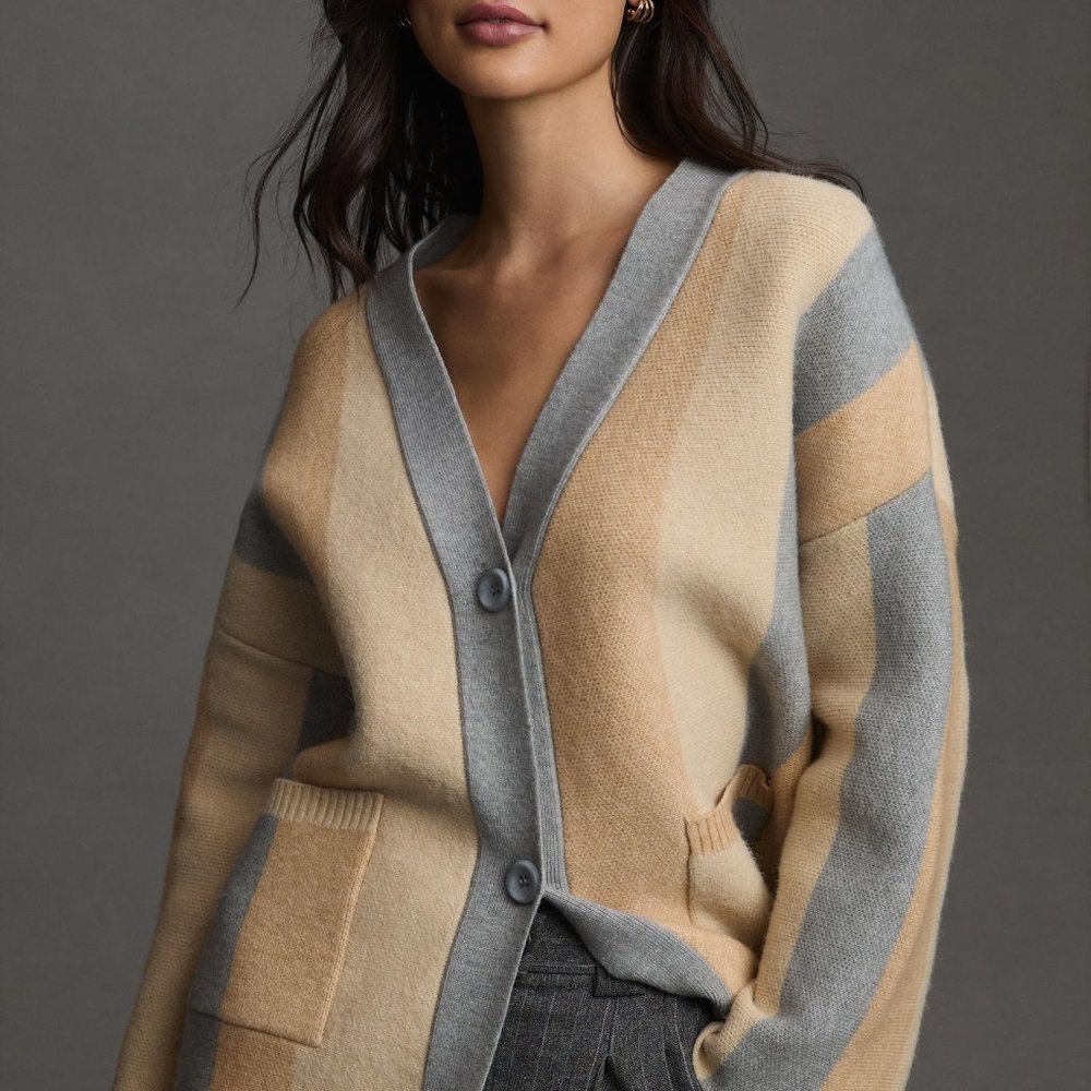 OAT New York | Striped Cardigan Sweater | Size Large (L) | NWT
